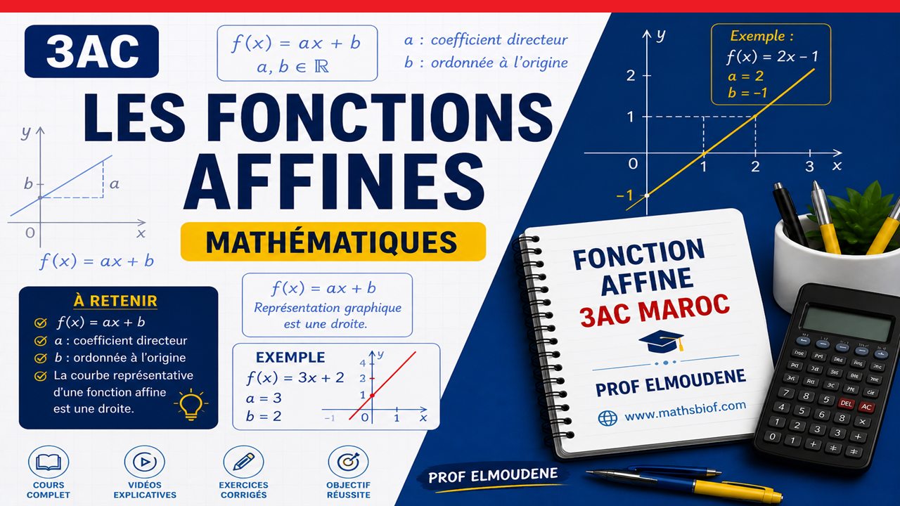Les fonctions affines 3AC Maroc – Cours complet, résumé et exercices corrigés 3ac-cours-prof-elmoudene